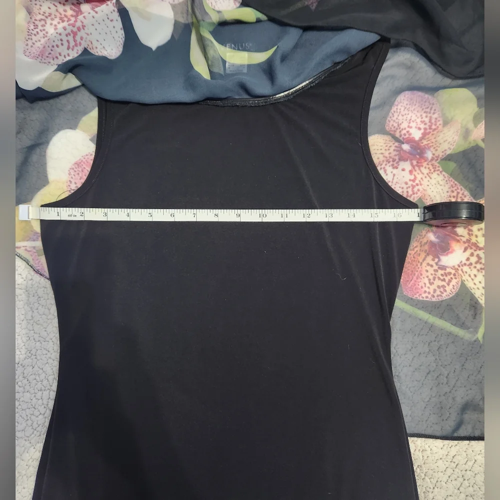 Venus black dress with floral lay over - Picture 6 of 7